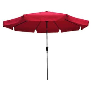 10ft. Metal Market Patio Umbrella in Red with Push Button Tilt