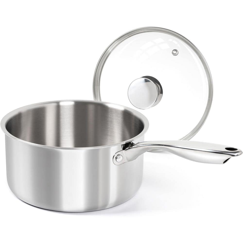 3 qt. Saucepan with Lid, 3-Ply Stainless Steel Sauce Pan, No Coating, Even Heating, Universal Fit for All Cooktops price history on PriceWatchPro