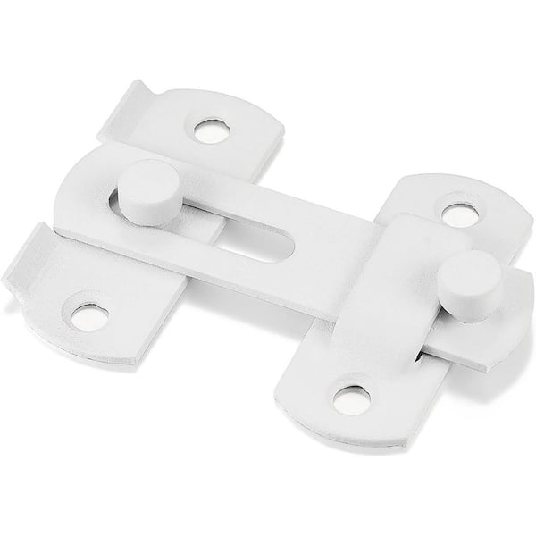 3 Packs Barn Door Latches 2.75x2.02 Matte White Stainless Steel Multi-Functional Lock for Doors Windows Cabinets