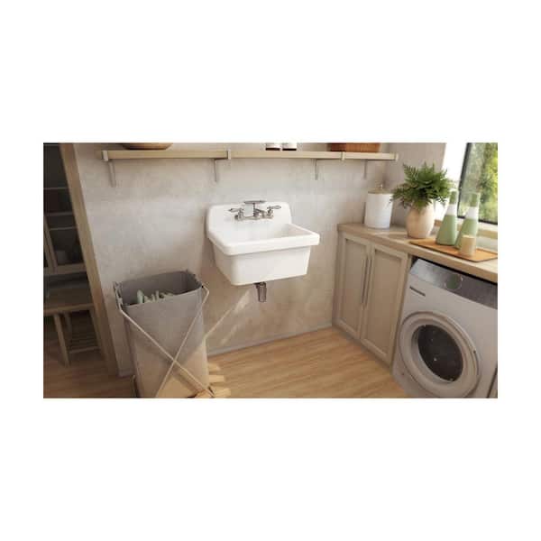 Sapphire 24 in. W x 19 in. H Porcelain Wall Mount Laundry/Utility Sink in White