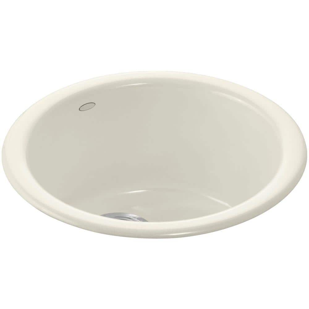 Porto Fino Biscuit Cast Iron 18 in. Dual Mount Bar Sink