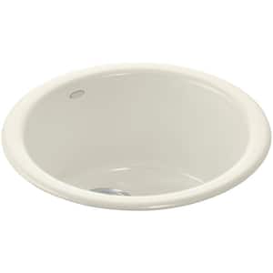 Porto Fino Biscuit Cast Iron 18 in. Dual Mount Bar Sink