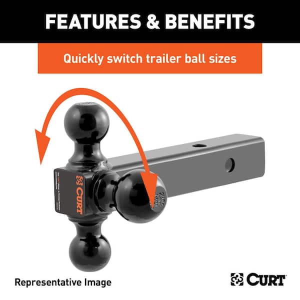 CURT Multi-Ball Mount (2-1/2 in. Hollow Shank, 1-7/8 in., in.  2-5/16  in. Black Balls) 45651 The Home Depot