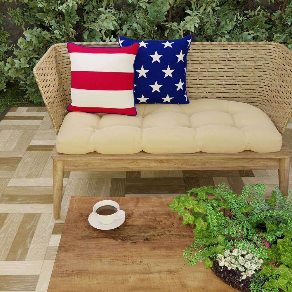 Patriotic Red, White, and Blue Outdoor Throw Pillow Set