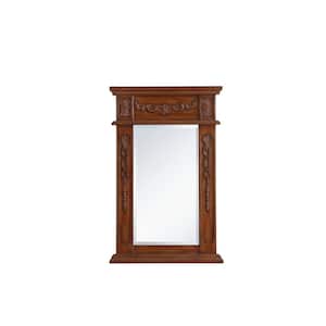 Timeless Home 18 in. W x 28 in. H x Traditional Wood Framed Rectangle Teak Mirror
