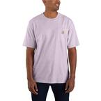 Men's 4 X-Large Amethyst Fog Nep Cotton/Polyester Loose Fit Heavyweight Short Sleeve Pocket T-Shirt