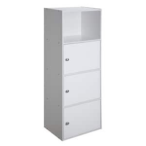 Extra Storage White 46.75 in. 3 Door Cabinet with Shelf