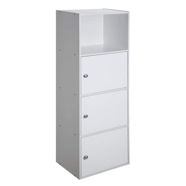Convenience Concepts Extra Storage White 46.75 in. 3 Door Cabinet with Shelf