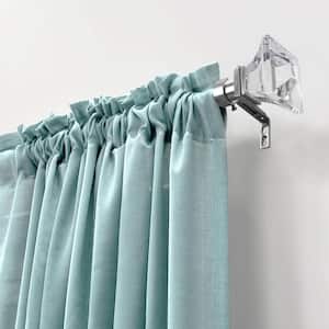 72 in. - 144 in. Adjustable Single Curtain Rod 1 in. Dia. in Brushed Nickel with Acrylic Square finials