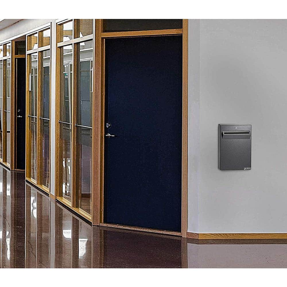 Black Heavy Gauge Steel Wall Mounted Lockable Drop Box