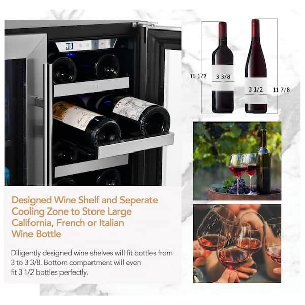 Fontaine wine 2デックセット Zephyr PRW24C02CG 24 Inch Freestanding/Built-In Dual Zone