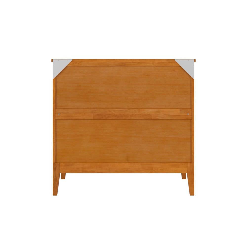 Santa Fe Light Toffee Twin Wood Murphy Bed Chest with Mattress and Charger