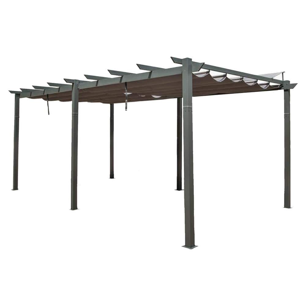 11 ft. x 20 ft. Black Aluminum Frame Outdoor Patio Gazebo with Dark Gray Adjustable Canopy price history on PriceWatchPro