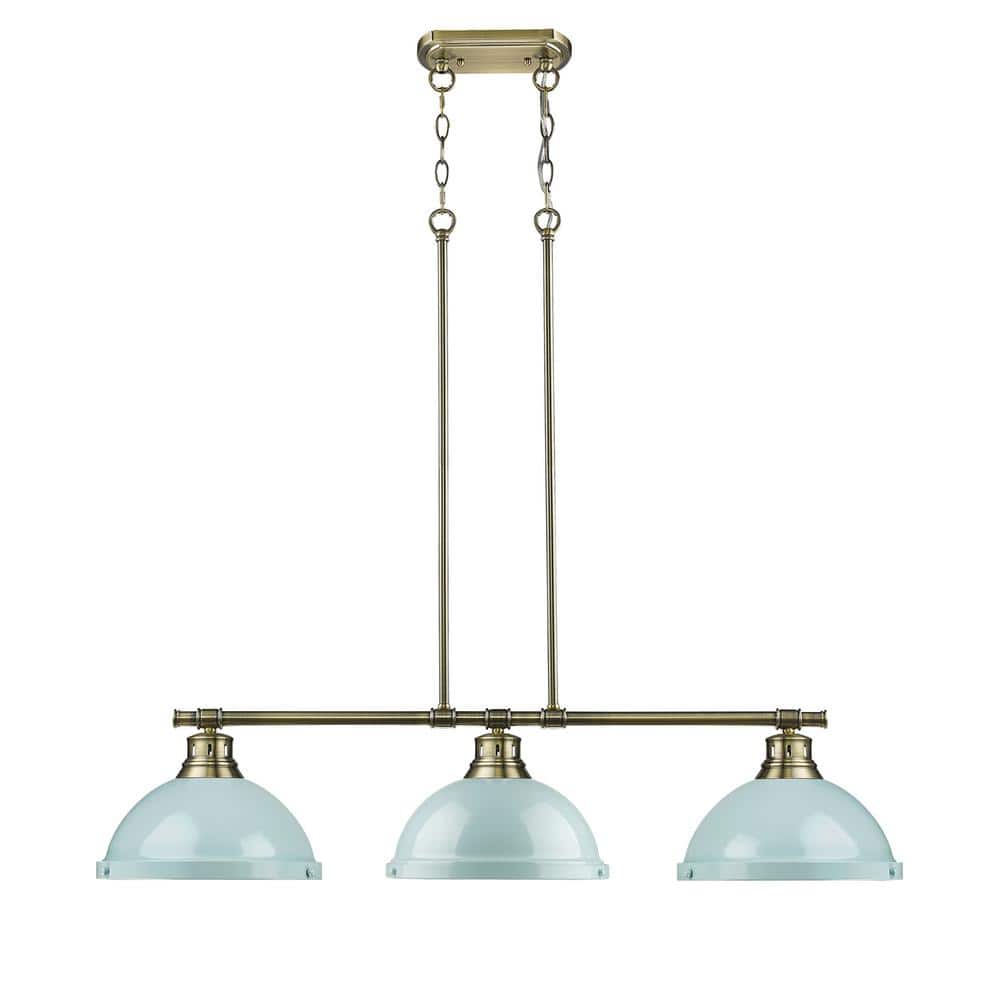Duncan 300-Watt 3-Light Aged Brass Pendant Light with Steel Shade price history on PriceWatchPro