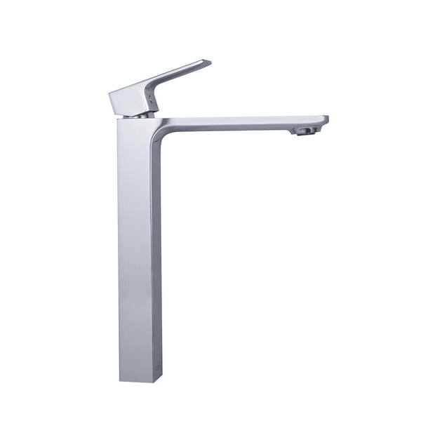 Unbranded Single Handle Vessel Sink Faucet Single Hole Bathroom Faucet with Drain Assembly in Polished Chrome