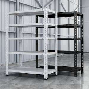 5-Shelf Freestanding White Heavy Duty Metal Shelving Shelf Load Capacity 800lbs. (47.24 in. x 15.75 in. x 70.87 in.)