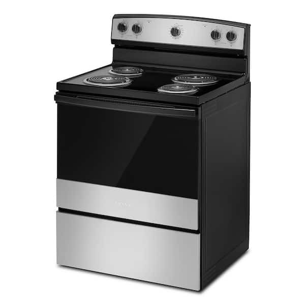 Frigidaire 30-in Glass Top 4 Elements 4.8-cu ft Freestanding Electric Range  (Stainless Steel) at