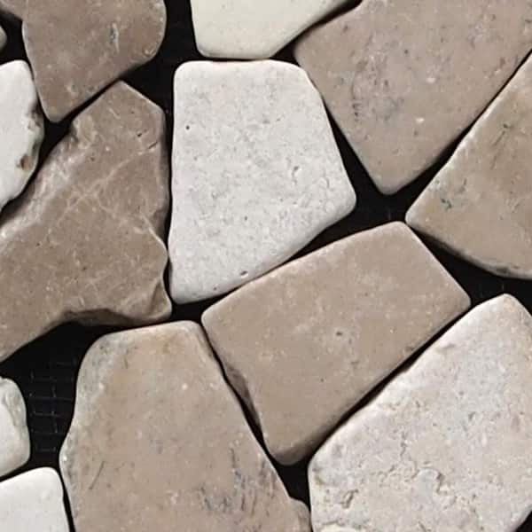 Fit Mosaic Tile Sample Color Tan and White 4 in. x 6 in.