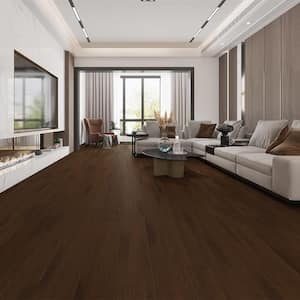 Hand Scraped Strand Woven Brown 1/2 in. T x 5-1/8 in. W x 72-7/8 in. L Solid Bamboo Flooring (25.9 sqft/case)
