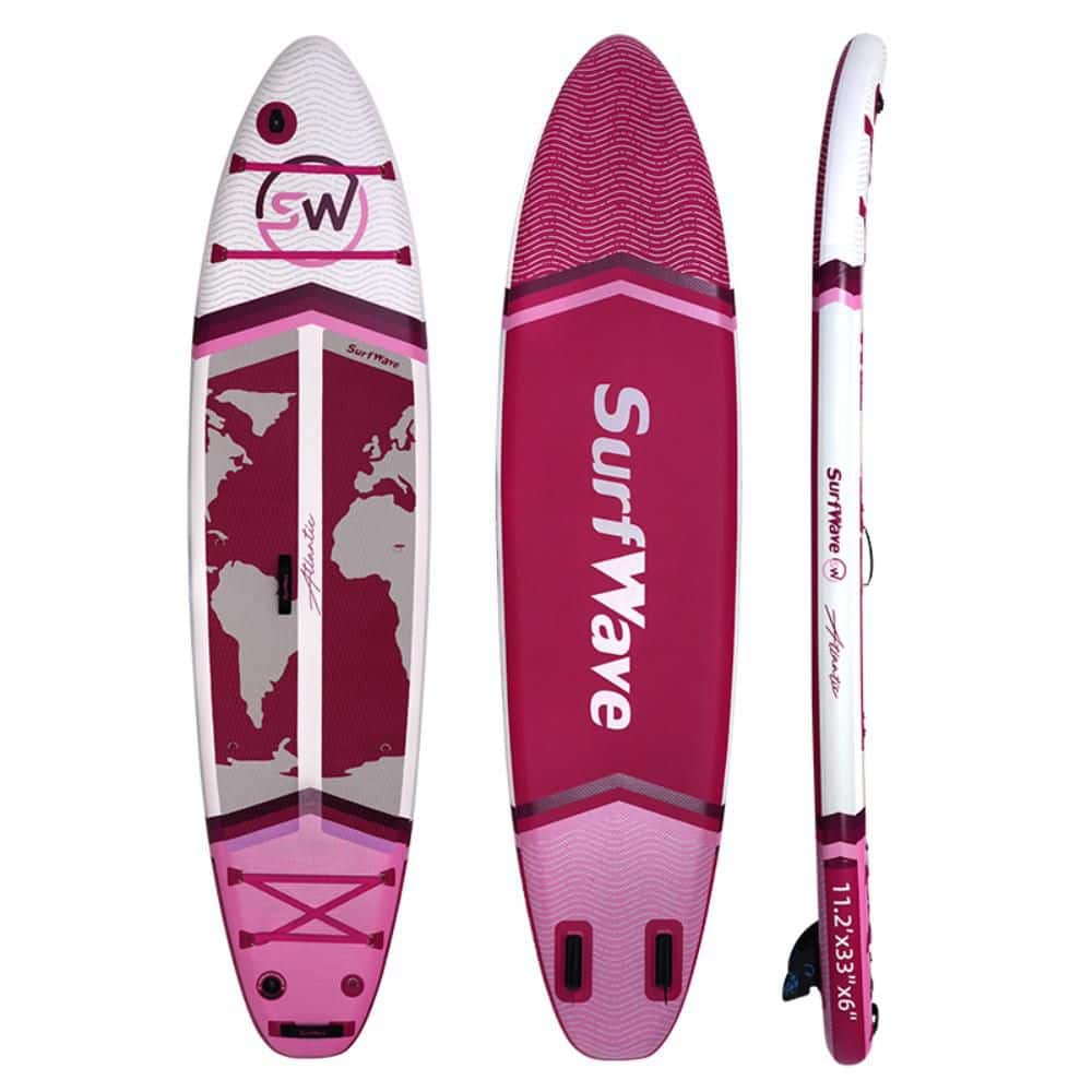 Lycvki 132.00 in. Pink Inflatable Stand Up Paddle Board with