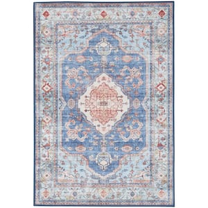 Fulton Blue  doormat 2 ft. x 3 ft. Vintage Persian Traditional Kitchen Area Rug
