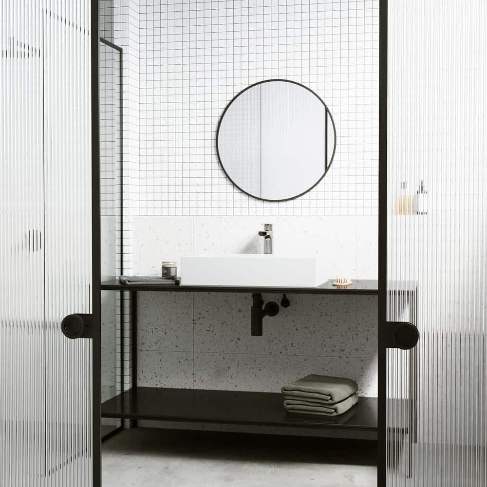 Matte White Stone Rectangular Above-Counter Vessel Sink