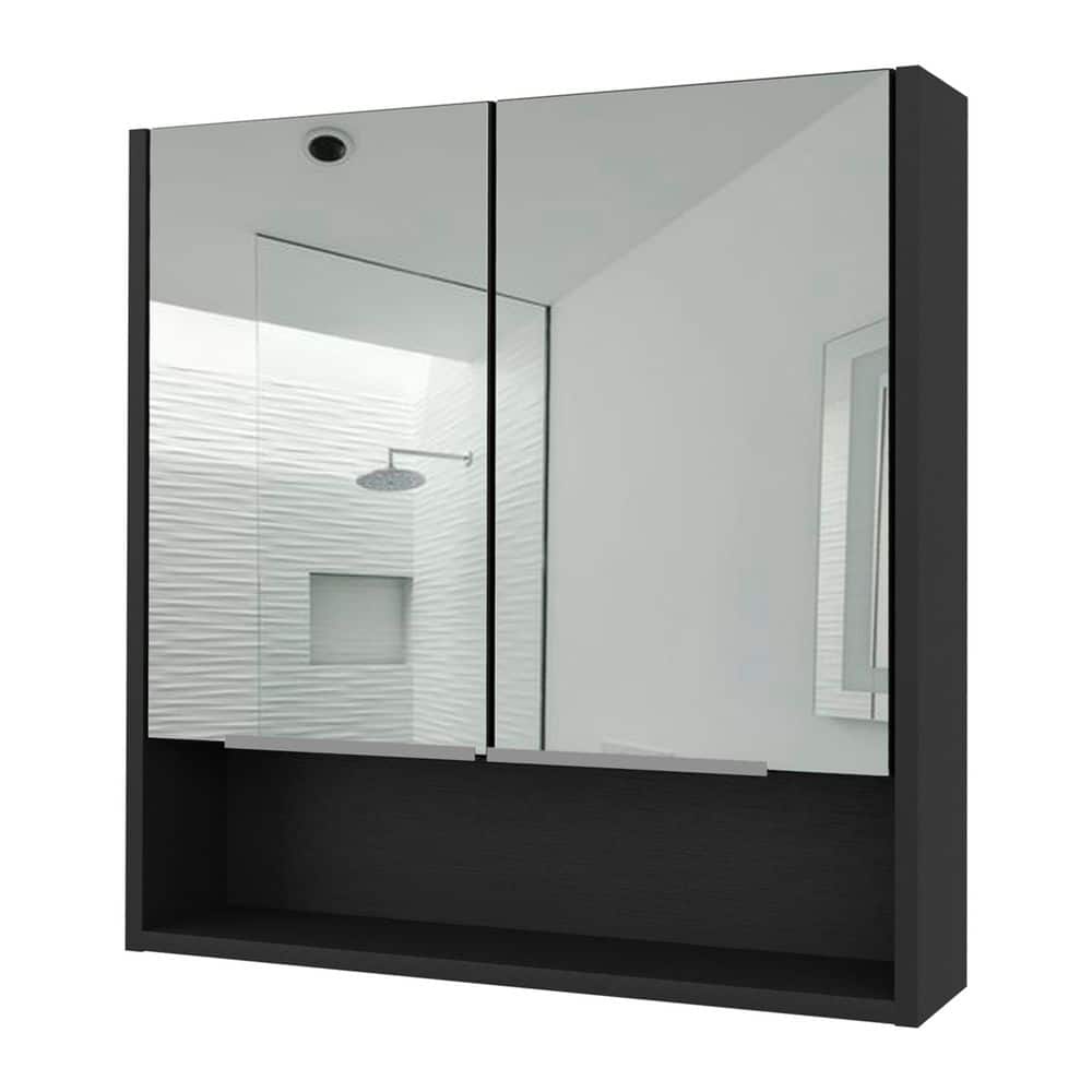 23.6 in. W x 24.6 in. H Rectangular Black MDF Surface Mount Medicine Cabinet with Mirror price history on PriceWatchPro