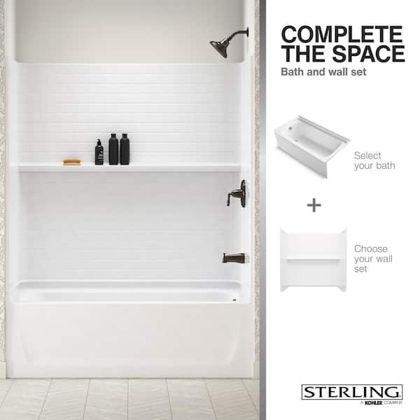 STERLING STORE+ 5 ft. Right-Hand Drain Rectangular Alcove Bathtub with Wall  Set and 12-Piece Accessory Set in White 71171720-0-12 - The Home Depot