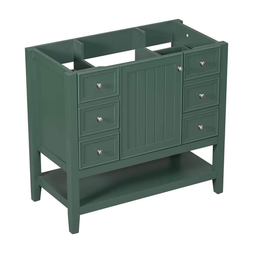 35.5 in. W x 18 in. D x 32.9 in. H Bath Vanity Cabinet without Top in Green