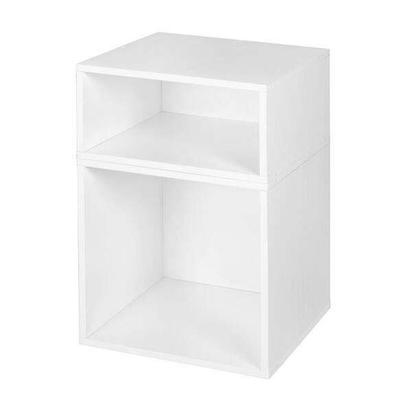 null 19.5 in. H x 13 in. W x 13 in. D White Wood 2-Cube Organizer