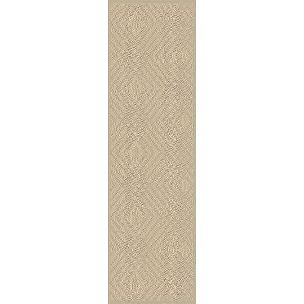 Melissa Beige 2 ft. 2 in. X 7 ft. 3 in. Geometric Indoor/Outdoor Area Rug
