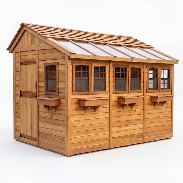 Sunshed 8 ft. x 12 ft. Western Red Cedar Garden Shed