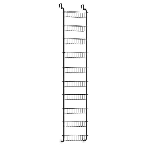 Oumilen 10-Tier Over the Door Pantry Organizer, Hanging Spice Rack, Pantry Door Storage with 10 Baskets black