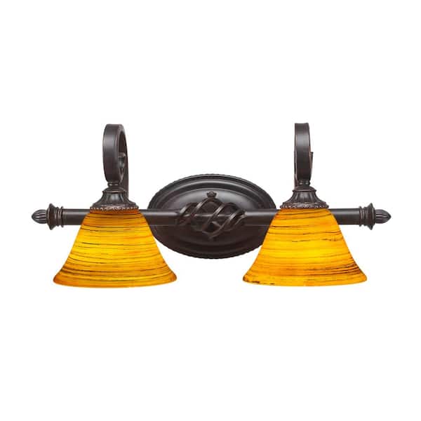 Unbranded Bridgewater 20.75 in. 2-Light Dark Granite Vanity Light