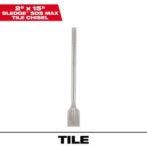 2 in. x 15 in. SDS-MAX SLEDGE Steel Tile Chisel Bit