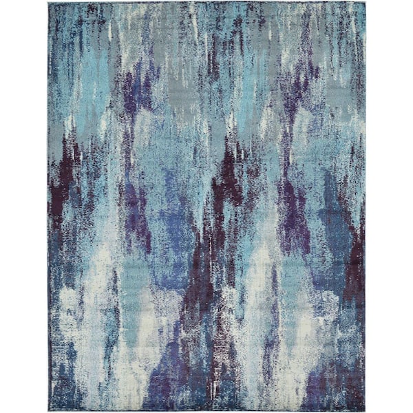 Unique Loom Jardin Lilly Blue 10' 0 x 13' 0 Area Rug
