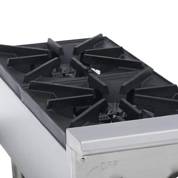 Cooking Performance Group R-CPG-12-NL 2 Burner Gas Countertop Range / Hot  Plate - 44,000 BTU
