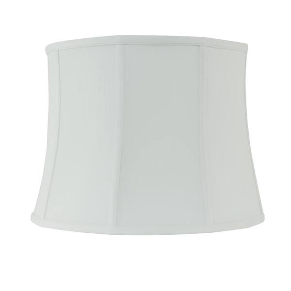 Rembrandt 16 in. Dia x 12 in. H White Linen Drum Lamp Shade