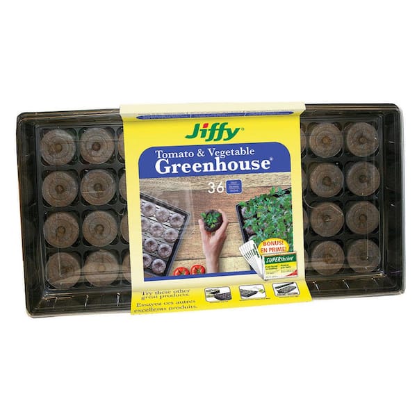 Jiffy 36 Large Peat Pellet Greenhouse with SUPERthrive and Labels