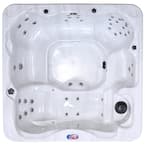 AQUA 6-person 45-Jet Premium Acrylic Lounger Spa Hot Tub with LED Waterfall and Cover