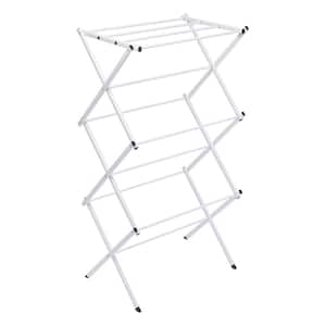22.5 in. W x 41.25 in. H White Steel Compact Folding Drying Rack