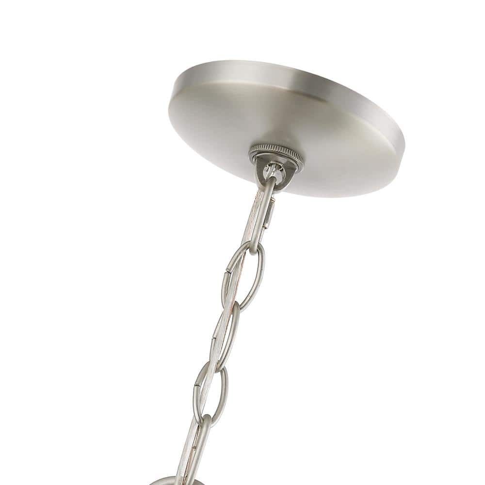 Elegant Brushed Nickel 3-Light Outdoor Pendant with Clear Glass