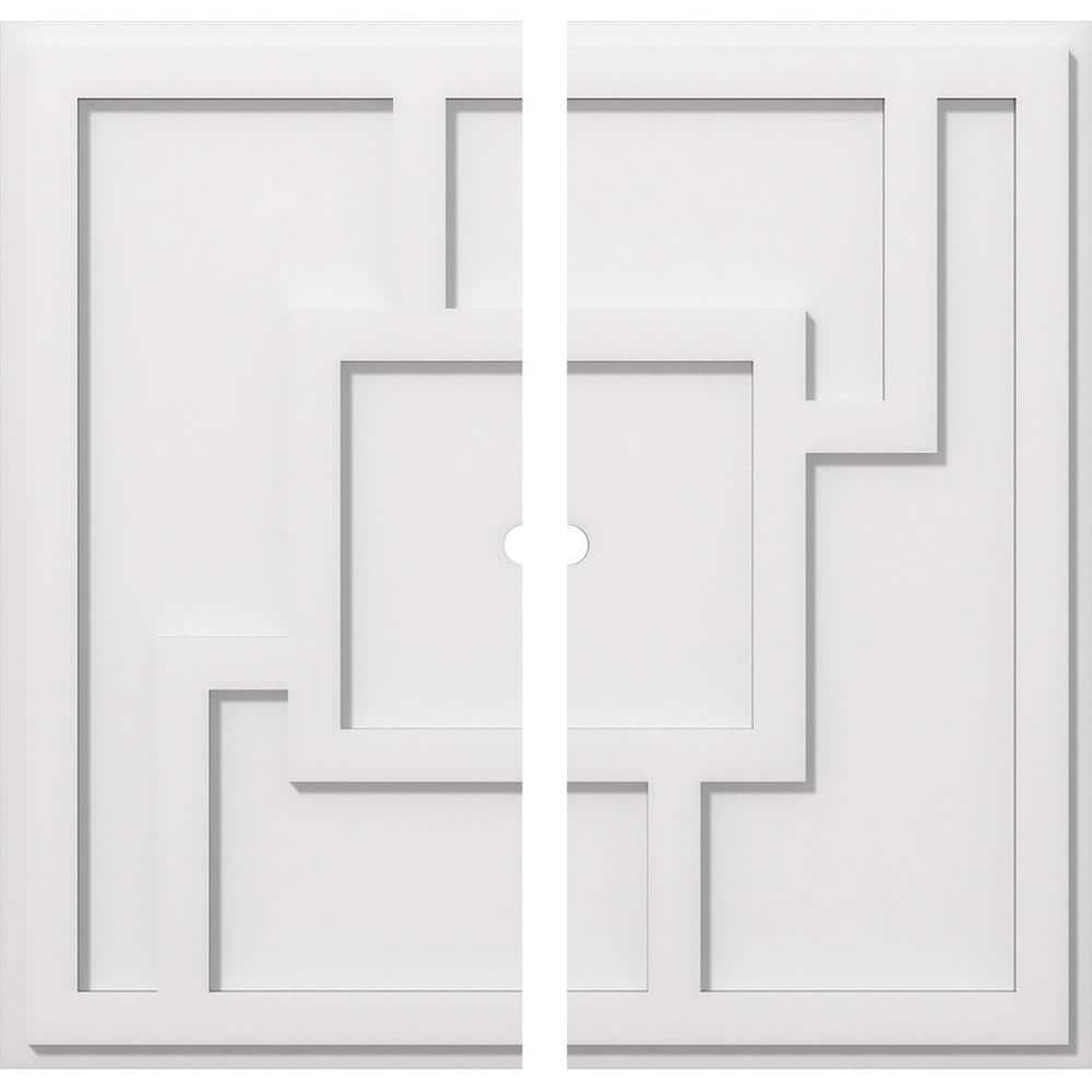 Ekena Millwork 1 in. P X 9 in. C X 26 in. OD X 1 in. ID Knox Architectural Grade PVC Contemporary Ceiling Medallion, Two Piece
