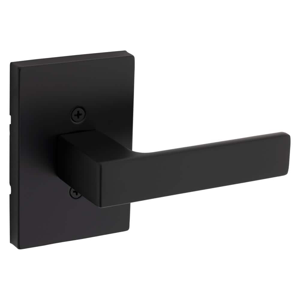 Kwikset Singapore Matte Black Reversible Rectangular Straight Half