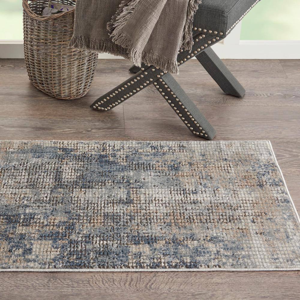 Concerto Abstract Blue & Beige Hand-Knotted Rug
