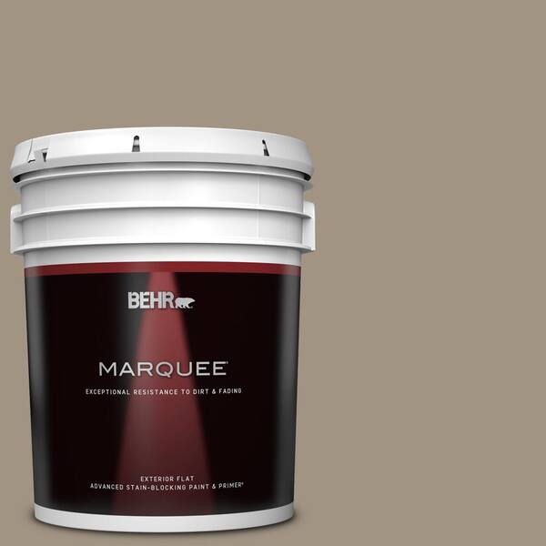 BEHR MARQUEE 5 gal. #BNC-24 Shadow Taupe Flat Exterior Paint & Primer
