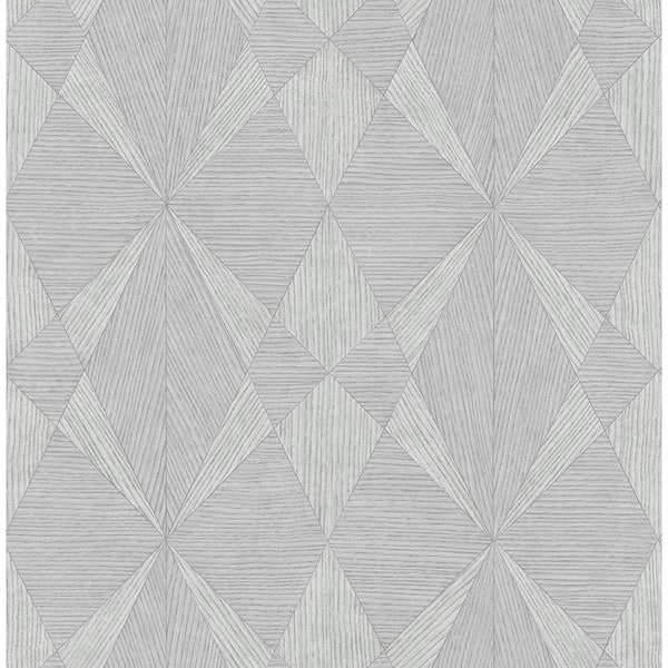 A-Street Prints Intrinsic Silver Geometric Wood Paper Strippable Wallpaper (Covers 56.4 sq. ft.)