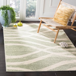 Adirondack Sage/Cream Doormat 3 ft. x 4 ft. Striped Area Rug