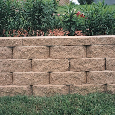 Tan Pallet Wall Blocks Hardscapes The Home Depot - Home Depot Interlocking Retaining Wall Blocks