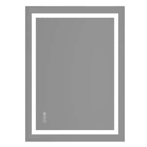 28 in. W x 48 in. H Rectangular Frameless Anti-Fog LED Light Wall Bathroom Vanity Mirror with Backlit and Front Light